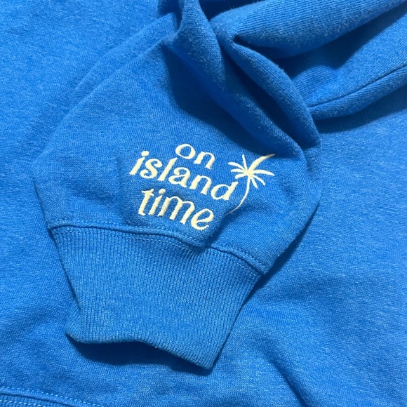 Hollister Royal Blue Lightweight Sweatshirt with Embroidered White Flowers - Picture 4 of 5